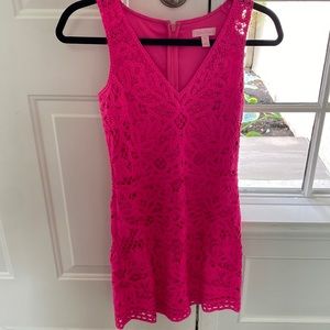 Lilly Pulitzer fuchsia knit lace dress